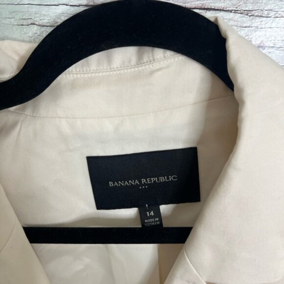 Banana republic DOUBLE-BREASTED CROPPED TENCEL™ BLAZER size 14 cream - Picture 5 of 6